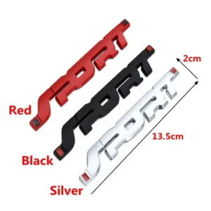 Car Accessories Metal 3D Chrome Black Auto Car Trunk Racing Sport Word Letter Logo Emblem Badge Decal Sticker