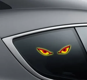 Car Devil Eye LED Warning Light Solar Wireless Decor Lamp for Triangular Window Rear Window Hot Selling Auto Accessory