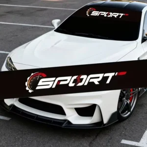 Car Front Windshield Sun Strip Sticker SPORT Speedometer Logo Waterproof Vinyl Windshield Banner Decal Auto Window Visor Graphic