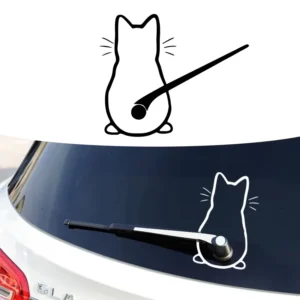 Car Interior Stickers Fun Art Design Cat Car Stickers Rear Window Car Deco Style Stickers and Decals