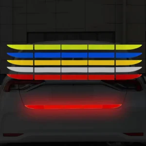 Car Rear Trunk Reflective Stickers 5pcs/set Side Pedal Decoration Decal Universal Anticollision Safety Warning Strong Reflection