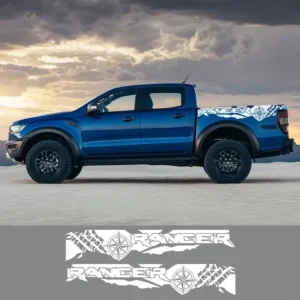 Car Stickers Tire Print Compass Adventure Off-Road Auto Tail Vinyl Graphics Decal for Pickup