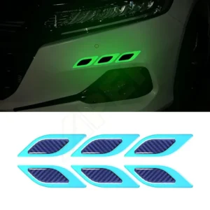 Carbon Fiber Luminous Reflective Car Bumper Safety Warning Decals