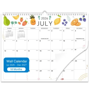 Cardboard Wall Calendar, 365-Day Yearly Planner, Memo Schedule Organizer, Custom Logo, for Home Office and School