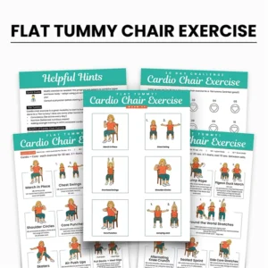 Cardio Chair Exercise Printable 30-Day Seated Workout Guide for Core and Weight Loss (8-Piece Set)