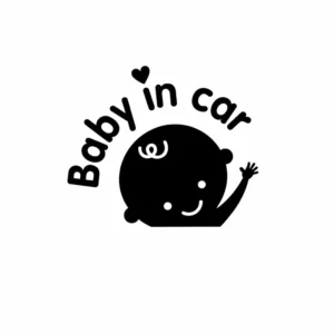 Cartoon Baby Car Safety Sticker, Black Silhouette Vinyl Decal, Waterproof Warning Sign, Windshield, Self-Adhesive