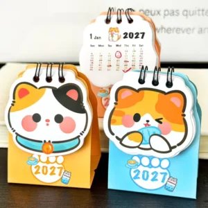 Cartoon Cat Student Calendar Stationery Mini Calendar