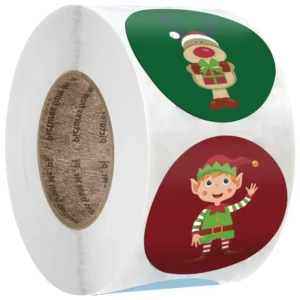 Cartoon Christmas Snowman Penguin Sticker Gift Sealing Labels Bakery Gift Box Packaging Decor Round Stickers