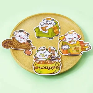 Cartoon Design Labels Waterproof Custom Logo Adhesive Label Printing Vinyl Die-Cut Sticker