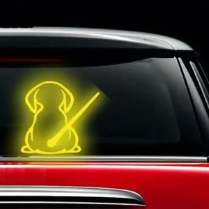 Cartoon Dog Pattern Reflective Car Stickers Waterproof PVC Self Adhesive Decal Night Warning Decor Sticker ForVehicle Rear Glass