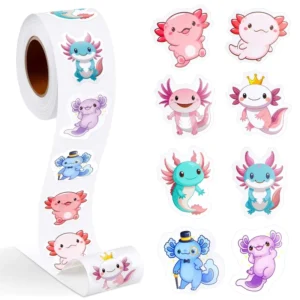 Cartoon Hexagonal Dragon Eco Friendly Waterproof Self Adhesive Art Paper Baby Dragon Children Toy Stickers