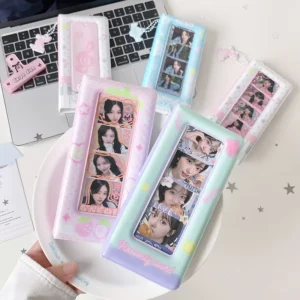 Cartoon Music Note Four-Grid Photo Album Student DIY Sticker Storage Album Idol Merch Card Binder K-Pop Card Album