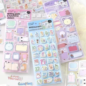 Cartoon Pattern Daily Series Minimalist A6 Tri-Fold Paper Decorative Stickers