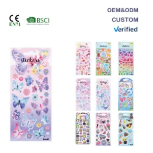 Cartoon Puffy Self-Adhesive Sticker Waterproof Eco-Friendly for Holiday Decoration