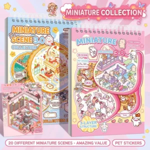 Cartoon Scenery Miniature World Scene Sticker Book PET