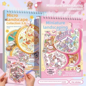 Cartoon Scenery Miniature World Scene Sticker Book PET