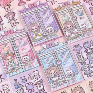 Cartoon Self-Adhesive Eco-Friendly Sticker for Kids’ Creative Role Play