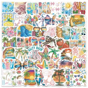 Cartoon Summer Graffiti Waterproof Decorative Stickers for Water Bottles and Beach Surfing