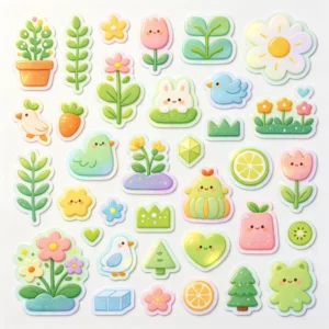 Cartoon Vinyl PVC Holographic Waterproof Die-Cut Custom Laptop Sticker