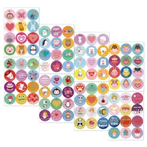 Cartoon Waterproof Adhesive Stickers for Valentine’s Day Custom Logo UV Glossy Paper Candle Beverage Wine Juice Labels