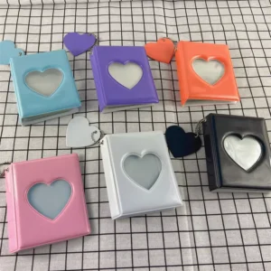 Center Fold Small Card Mini Storage Book Heart Shape Custom Photo Album