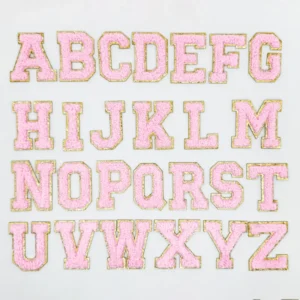 Chenille Iron-On Embroidered Patches Letters Shape Clothing 3D Label Silicone Heat Transfer