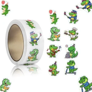 Children’s Crocodile-Shaped Laser-Printed Animal Stickers Self-Adhesive Reward and Sealing Labels Model JX-54