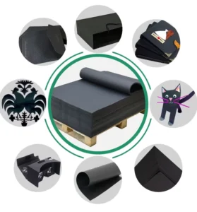 China Factory Paper Board Supplier 170-200gsm Black Cardboard Rolls Wrapping Paper Rolls for Notebook/Gift Box/Invitation Letter