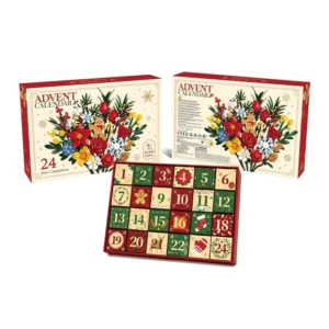 Christmas 24-Day Countdown Calendar Buildable Flower Bouquet ABS Plastic Brick Set Desktop Decoration