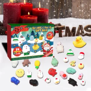 Christmas Advent Calendar 24-Day Countdown Squeeze Toy Gift Box for Kids