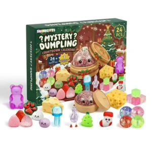Christmas Advent Calendar for Kids 24 Days Surprise Mystery Blind Box Soft TPR Mochi Squishy Toy Set