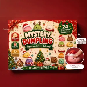 Christmas Countdown Blind Box DIY Steamed Bun Squeeze Toy Tear-Off Calendar Hole-Punch Soft Toy