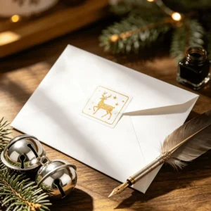 Christmas DIY Craft Stickers, Custom Printed for Gift Bags, Boxes, Envelopes, Scrapbooks, and Cards