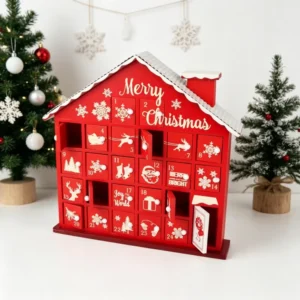 Christmas Decorations Holiday Countdown Pine Wood Digital Calendar Surprise Blind Box Christmas Gift Box Made