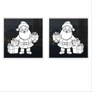 Christmas Double-Sided Removable Window Glass Decals for Shop, Mall, Showcase, Home, Party and Festival Decor