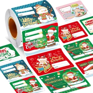 Christmas Gift Sticker Roll Santa Snowman Name Labels for Gift Sealing