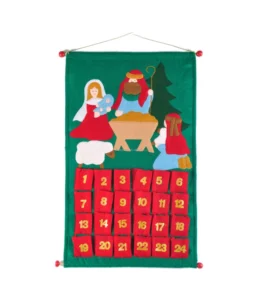Christmas Holiday Plush Countdown Calendar Door Wall Hanging Decor for Festive Seasons Jesus Christ