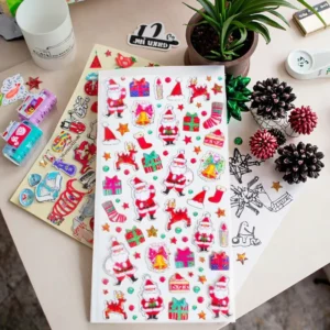 Christmas PVC Stickers Attractive Vinyl Decorative Stickers for Planner Decoration and Christmas Card Adorning
