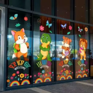 Christmas Window Sticker Sheets UV Printed Eco Friendly Waterproof Clings for Glass Windows