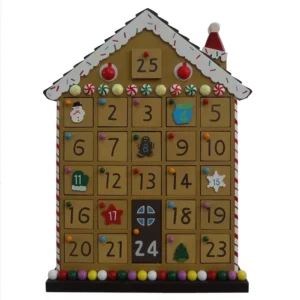 Christmas Wooden Candy Advent Calendar House 24-day Drawers for Christmas Countdown