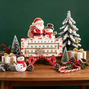 Christmas Wooden Craft Ornaments Cartoon Calendar Desktop Decoration