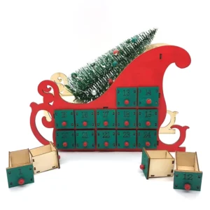 Christmas Wooden Gift Advent Calendar DIY Storage Candy Engraved Box for Festival Home Restaurant Display