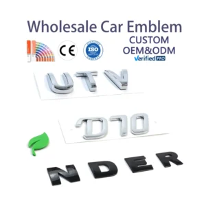 Chrome 3D Waterproof Self-Adhesive Custom Color Car Logo Emblem for Engine Cover