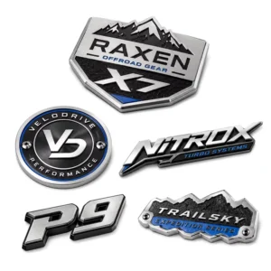 Chrome ABS Plastic 3D Car Badge Emblem Custom Nameplate Sticker Silver Black Letter Waterproof