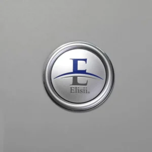 Circular Aluminum Screen-Printed Matte Silver Embossed Nameplate
