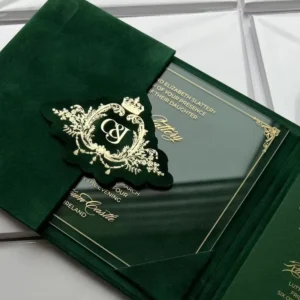 Classic Burgundy Velvet Wedding Invitations Card Pocket Envelope Folder Gold Foil Hardcover Folios Invitation Mariage
