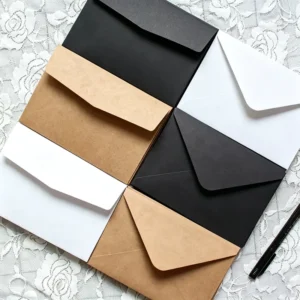 Classic Kraft Paper Wedding Invitation Envelopes Personalized Straight Flap for Gift Vouchers and Letters