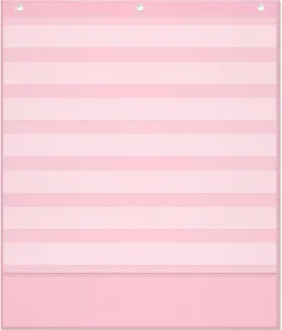 Classroom Calendar Pocket Chart Pink Monthly Pocket Chart for Kid Learning for Home Teacher&School Supplies and Classroom Décor