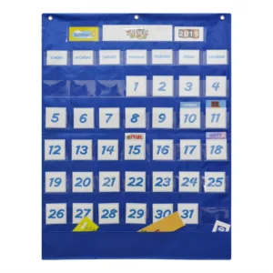 Classroom Calendar Pocket Chart for Kids Educational Cards for Easy Learning Fun Boho for Classroom