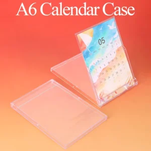 Clear Acrylic A6 Calendar Stand Foldable Plastic Box CD Calendar Display Case